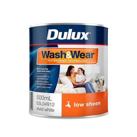 Dulux Wash And Wear Interior Low Sheen Vivid White 500ml