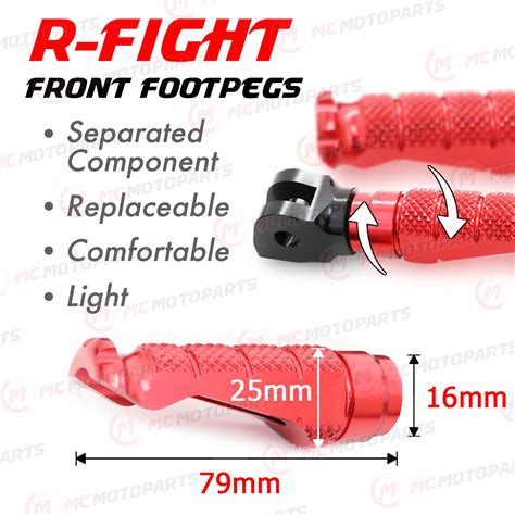 R Fight Cnc Front Foot Pegs Red For Mv Agusta Rivale Ebay