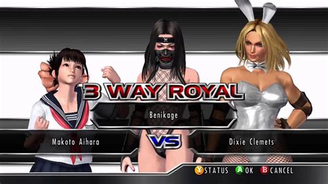 Rumble Roses Xx Xbox 360one 26 3 Way Match Makoto Vs Benikage Vs