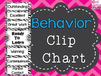 behavior clip chart classroom decor labels  zebra print tpt
