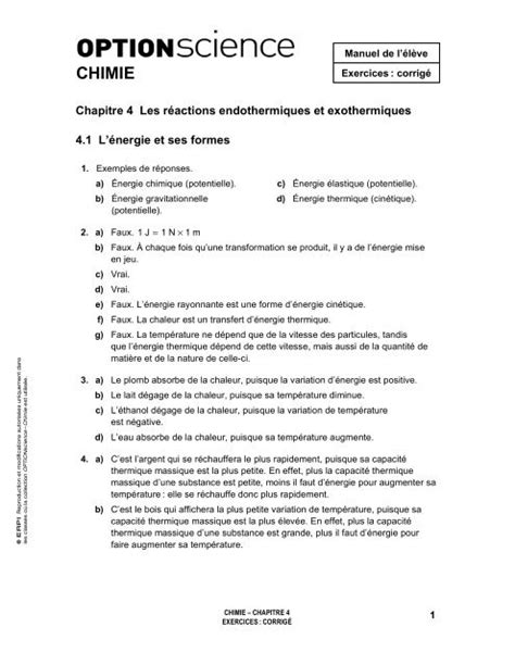 Chaufferette exothermique chimie 1ère Chimie