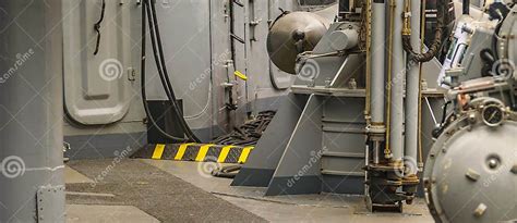 Panoramic Battleship Interior Detail Stock Photo - Image of america ...