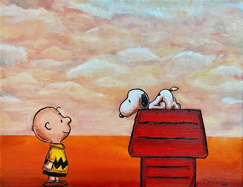 Charlie Brown And Snoopy Art Print Etsy