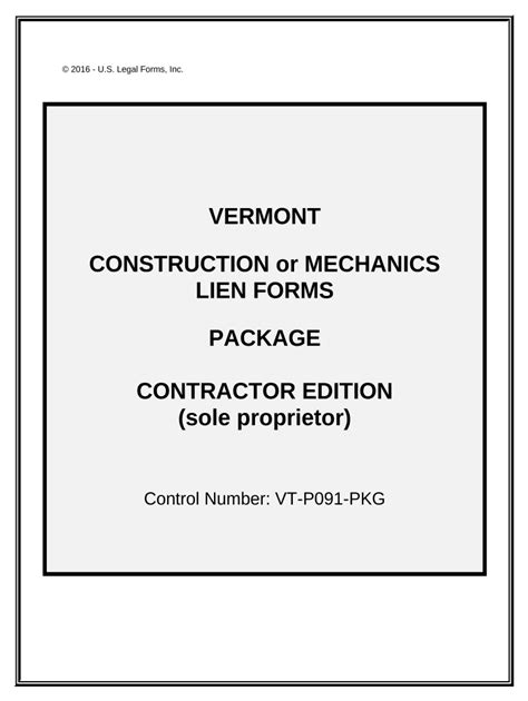 Vermont Mechanics Lien Form Complete With Ease Airslate Signnow