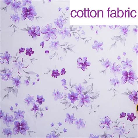 Purple Floral Printed 100 Cotton Fabric For Sewingpatchwork Material