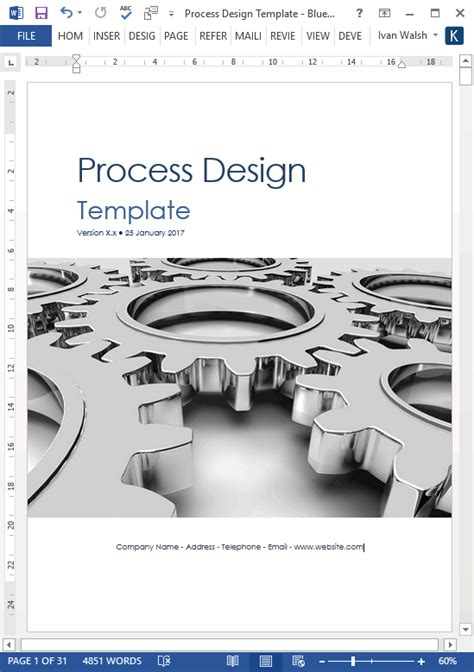 Business Process Design Templates – MS Word, Excel + Visio