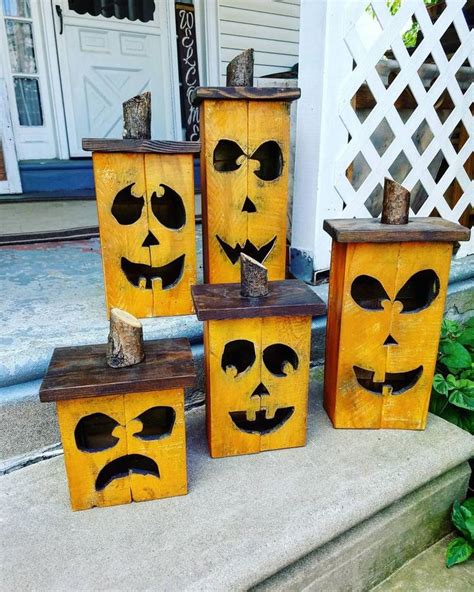 Reclaimed Wood Jack O Lantern Wood Pumpkin Lantern Fall Decoration