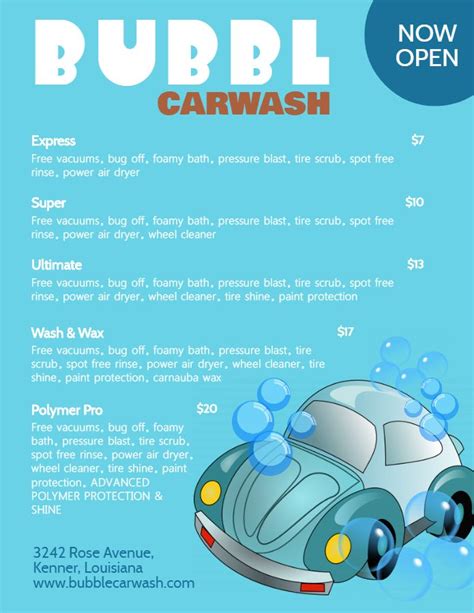 Car Wash Price List Template Philippines