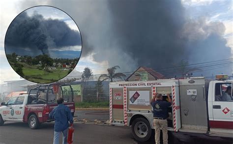 Aparatoso Incendio En Bodega De Santa Clara Ocoyucan Provoca Fuerte