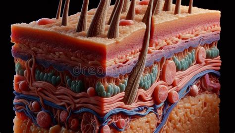 A Detailed Cross Section Of Human Skin Stock Illustration