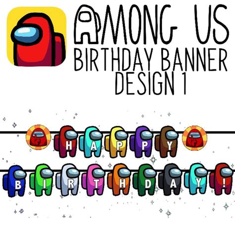 Among Us Birthday Banner Customize Name Shopee Philippines