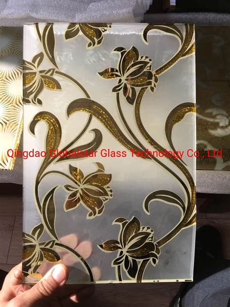 3 6mm Clear And Colorful Colored Art Float Glass Acid Etched Float Glass Design Glass Frosted