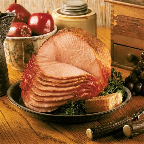 The Genuine Applewood Smoked Spiral Cut Ham Lbs Hammacher Schlemmer