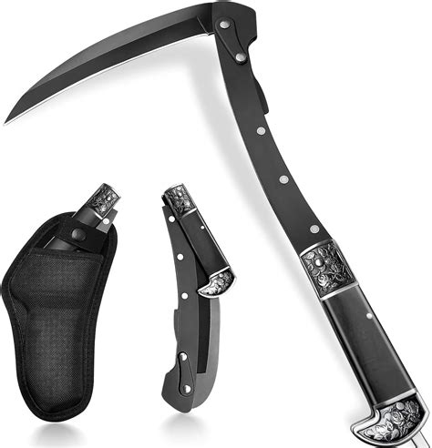 Amazon YEESOOM Black Sharp Folding Sickle Knife Two Section