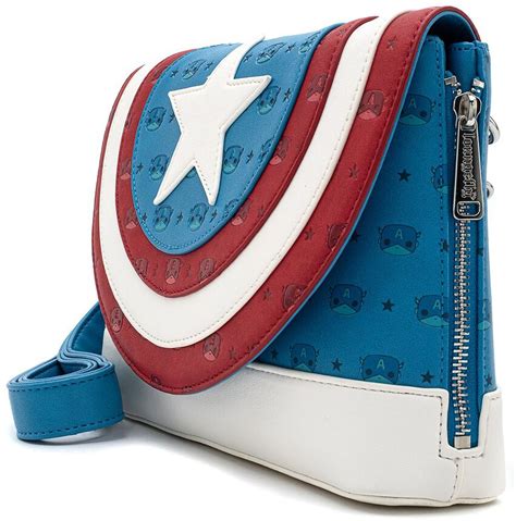 Loungefly Marvel Captain America Debossed Shield Crossbody Bag