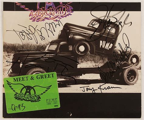 Lot Detail - Aerosmith Signed "Pump" Album Cover Promotion