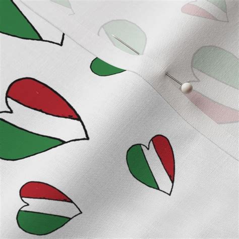 italian flag hearts (2) Fabric | Spoonflower