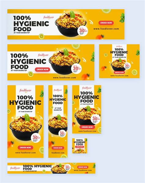 Food Web Banners Template PSD Hygienic Food Food Design Food Banner