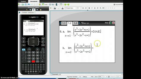 Ab Calc B Limits On The Ti Nspire Cx Youtube