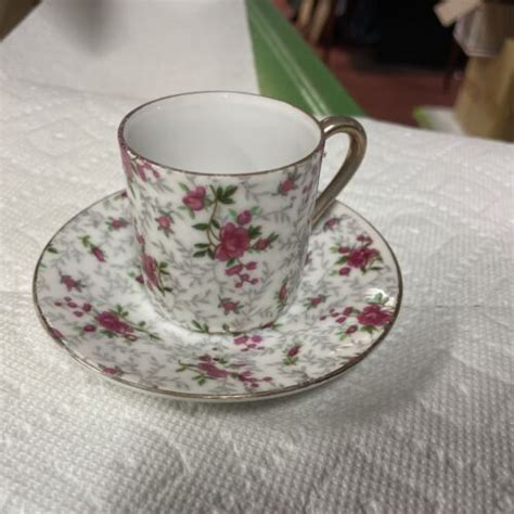 Vintage Inarco Japan Floral Chintz Demitasse Cup And Saucer E 728 EBay