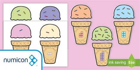 👉 Numicon Shapes Ice Cream Sprinkles Matching Activity