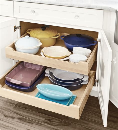 Deluxe Dovetailed Pull Out Trays Shelves For Cabinets Kraftmaid