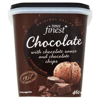 Tesco Finest Chocolate Ice Cream with Chocolate Sauce and Chocolate Chips 460 ml - Tesco Groceries