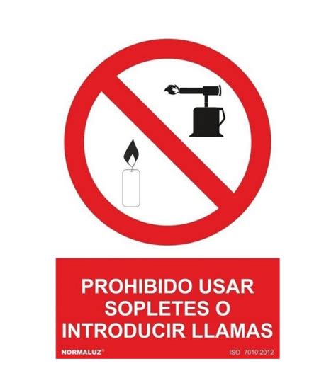 Señal prohibido usar sopletes PVC 0 7mm NMZ SIA Suministros