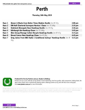 Fillable Online Perth Printable Form Guide Thursday Th May