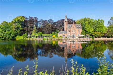 Scenery Of Minnewater The Lake Of Love Located In Bruges Belgium