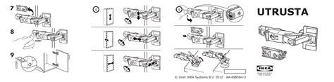 Ikea UTRUSTA charnières - 00204648 - Plan(s) de montage