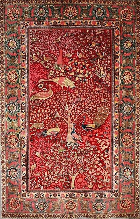 Antique Persian Rug Bird Tree Flowers Posters By Vicky Brago Mitchell