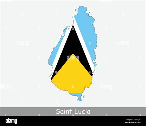 Mapa de la Bandera de Santa Lucía Mapa de Santa Lucía con la bandera