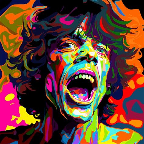 Premium Ai Image Psychedelic Portrait Of A Rock Singer In Vector Pop