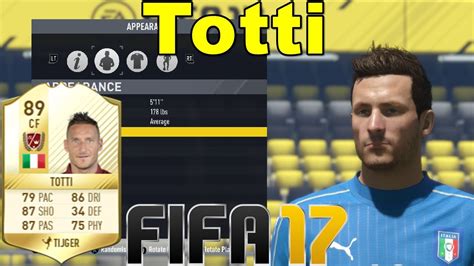 FIFA 17 Totti Virtual Pro Look A Like Tutorial With Stats YouTube