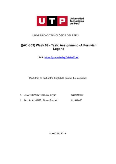 Tarea Academica N 2 Ingles Matematicas UTP Studocu