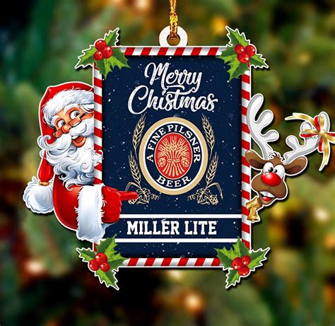 Miller Lite Santa Christmas Ornament - Shibtee Clothing