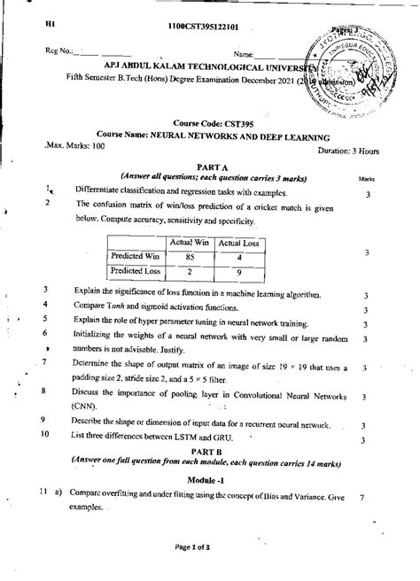 Neural Networks Final Exam 2