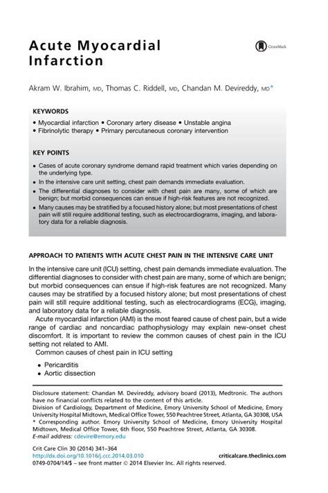 Pdf Acute Myocardial Infarction Critical Care Cardiology Dokumen Tips