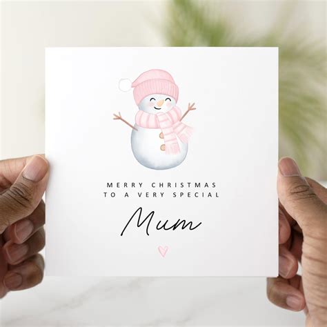Snowman Mum Christmas Card Christmas Card For Mum Fun Christmas Card