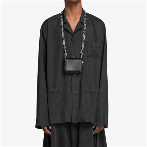 Hombre Balenciaga Cartera Compacta Bondage Bifolded Con Cadena Para