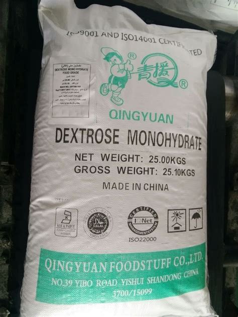 Bulk Dextrose Glucose Powder Monohydrate 25kg Food Grade Dextrose