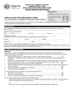 Fillable Online 2024 Application For Enrolment Form Fax Email Print