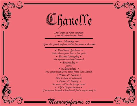 Chanelle Meaning Of Name