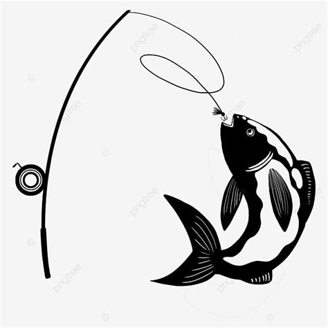 Fly Fishing Rod Silhouette PNG Free, Silhouette Style Fishing Rod For ...