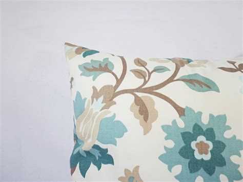 Two Blue and Brown Pillow Covers 2 Floral by CastawayCoveDecor