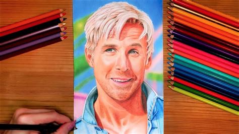 Drawing Ken Ryan Gosling Barbie Movie Time Lapse Youtube