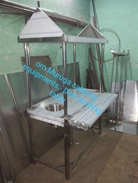 Own Stainless Steel Dish Landing Table With Garbage Chute For