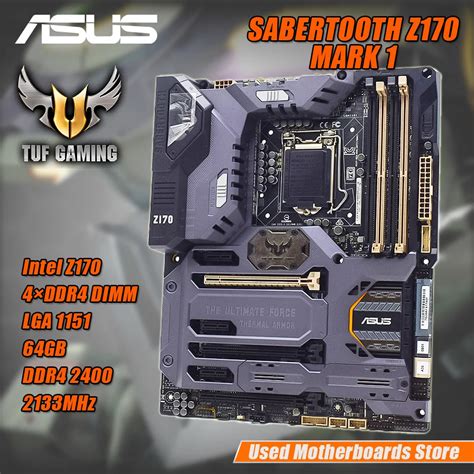 Asus Placa Base Sabertooth Z170 Mark 1 1151 Intel Z170 Ddr4 Compatible Con Core I7 7700k Cpu