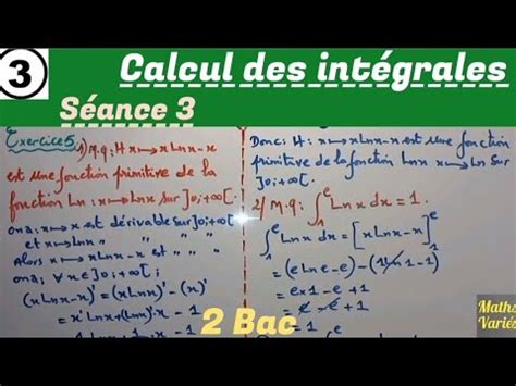 Calcul Des Int Grales S Ance Bac Sciences Youtube